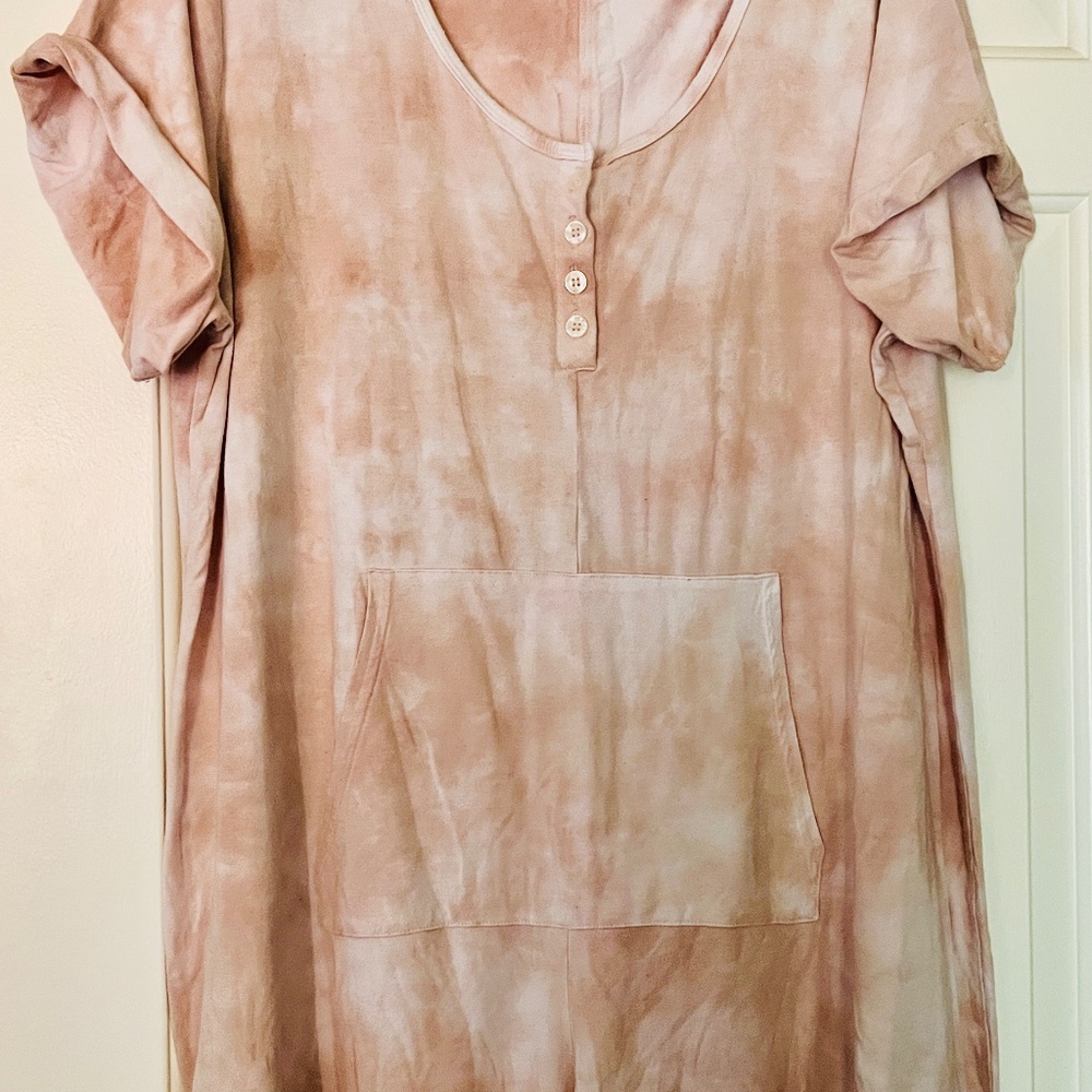 SMASH + TESS SHORTY SUNDAY ROMPER PINK TIE DYE WOMEN'S PLUS SIZE 3XL
